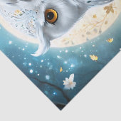 白い雪のフクロウと月の輝き 薄葉紙 (詳細)