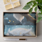 白い雪のフクロウと月の輝き 薄葉紙 (ギフト)