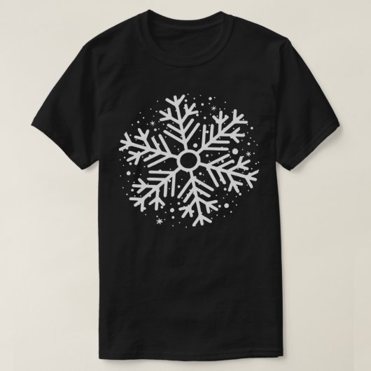白い雪の上で楽しいクリスマスの衣装 Tシャツ (デザイン正面)