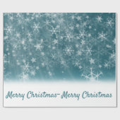 白い雪の上の青 ラッピングペーパー (フラット)