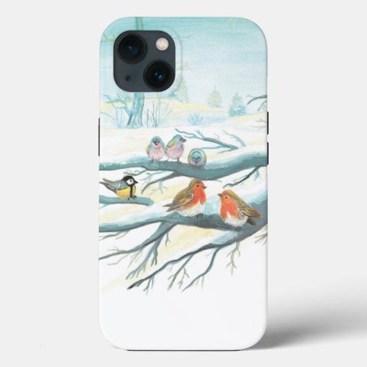 白い雪の冬の鳥 Case-Mate iPhoneケース (裏面)