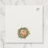 白い雪の木の家メリークリスマスグリーティング フェイバータグ (裏面)