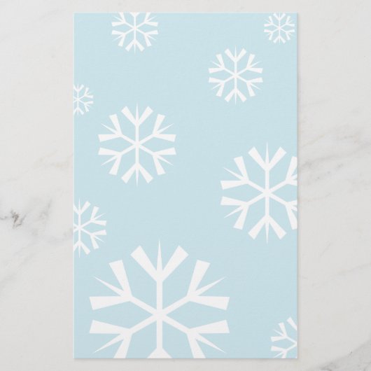 白い雪の結晶のクリスマス文具 便箋 (正面)