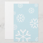 白い雪の結晶のクリスマス文具 便箋 (正面/裏面)