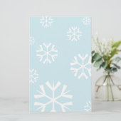 白い雪の結晶のクリスマス文具 便箋 (スタンド正面)