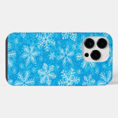 白い雪の結晶のパターン iPhoneケース (裏面横)