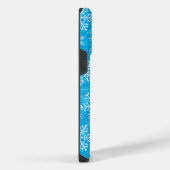 白い雪の結晶のパターン iPhoneケース (右側面)