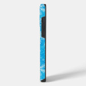 白い雪の結晶のパターン iPhoneケース (左側面)