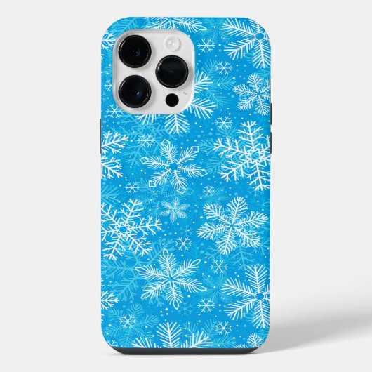 白い雪の結晶のパターン iPhoneケース (裏面)