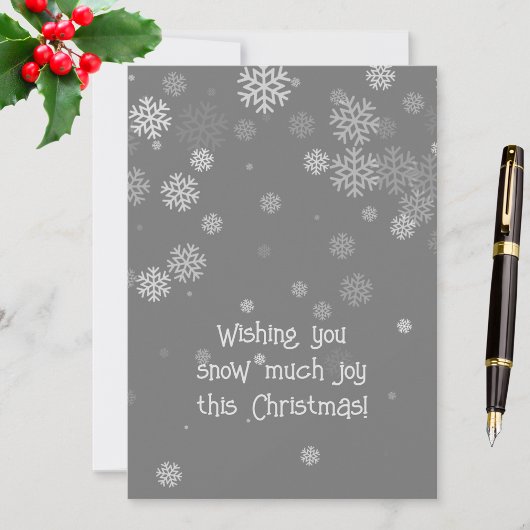白い雪の結晶クリスマスと灰色 シーズンカード