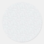白い雪の結晶パターンの丸シール ラウンドシール (正面)