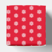 白い雪の結晶パターン赤いギフト フェイバーボックス (上部)