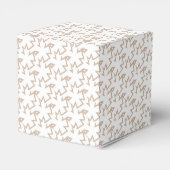 白い雪の結晶パターンbeige tanギフト フェイバーボックス (裏面サイド)