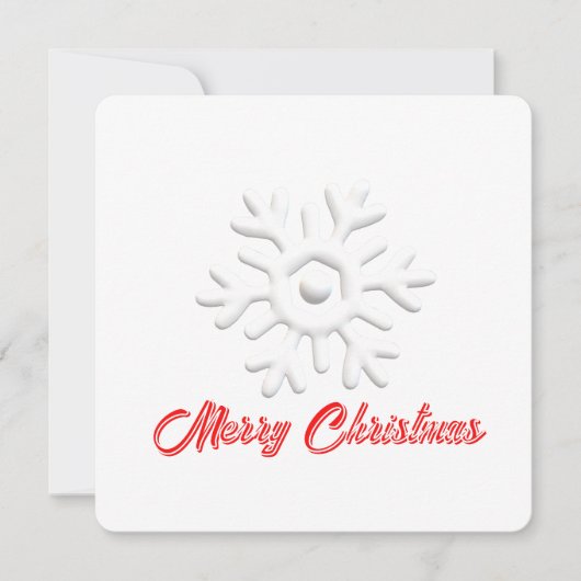 白い雪の結晶メリークリスマス シーズンカード (正面)