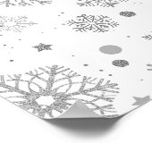 白い雪の結晶 ポスター (角)