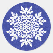  白い雪の結晶 (ミッドナイト)  ラウンドシール (正面)