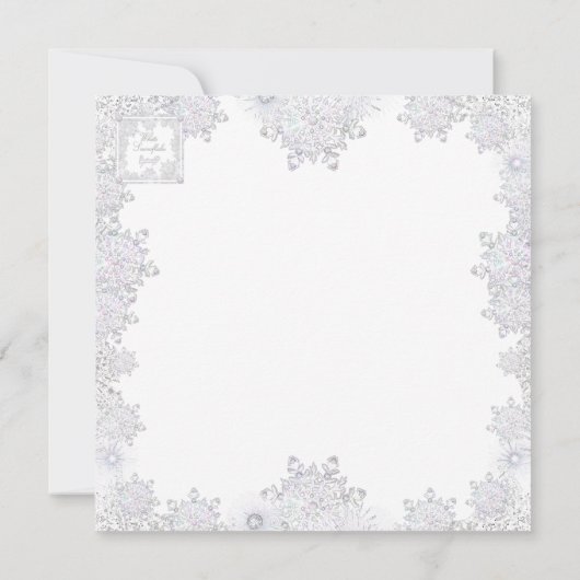 白い雪の結晶 招待状 (裏面)