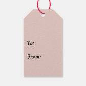 白い雪の結晶 深紅の背景 ギフトタグ (裏面)