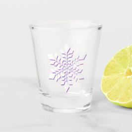 白い雪の結晶 – 赤い紫で影が付いている ショットグラス