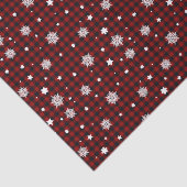 白い雪の結晶 赤黒バファローチェック クリスマス 薄葉紙 (詳細)