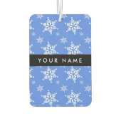 白い雪の結晶,青,あなたの名前,パーソナライズ カーエアーフレッシュナー (裏面)