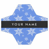 白い雪の結晶，青，あなたの名前，パーソナライズ サッカーボール (フラット)