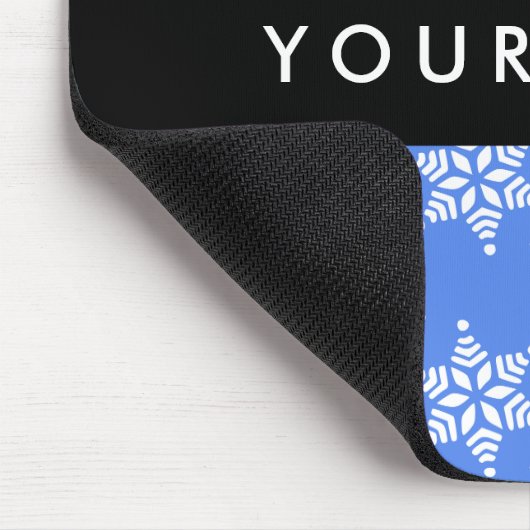 白い雪の結晶,青,あなたの名前,パーソナライズ マウスパッド (コーナー)