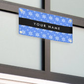 白い雪の結晶，青，あなたの名前，パーソナライズ 横断幕 (ビルの外側)