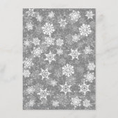 白い雪の結晶 高級感のあるグレーの優雅なクリスマス メニュー (正面)