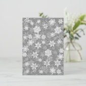 白い雪の結晶 高級感のあるグレーの優雅なクリスマス メニュー (スタンド正面)