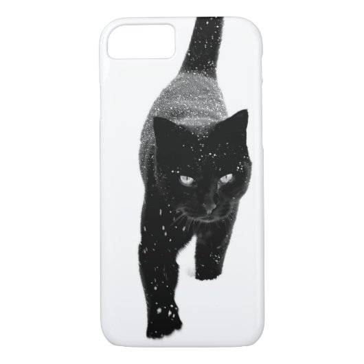 白い雪の黒猫 Case-Mate iPhoneケース (裏面)