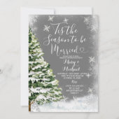 白い雪片が木になる季節結婚した 招待状 (正面)