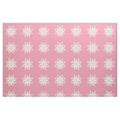 白い雪片とクリスマスピンク ファブリック (ファットクウォーター)
