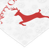 白い雪片とトナカイ ショートテーブルランナー (コーナー)