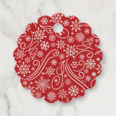 白い雪片と自由な型枠渦巻き フェイバータグ (正面)