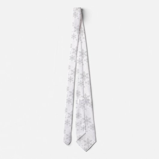 白い雪片の冬の結婚式の首のタイ ネクタイ (裏面)