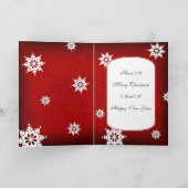 白い雪片の折るクリスマスカード シーズンカード (内部)