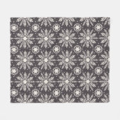 白い雪片の模様 フリースブランケット (正面(横))