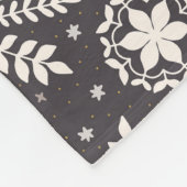 白い雪片の模様 フリースブランケット (角)