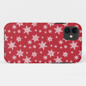 白い雪片のiPhoneの箱との赤 Case-Mate iPhoneケース (裏面(横))