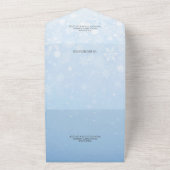 白い雪片を使用した青いグラデーション オールインワン招待状 (外側)