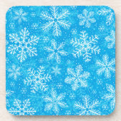 白い雪片パターン コースター (正面)