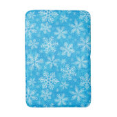 白い雪片パターン バスマット (正面縦)