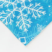 白い雪片パターン フリースブランケット (角)