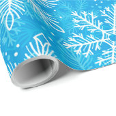 白い雪片パターン ラッピングペーパー (ロールコーナー)