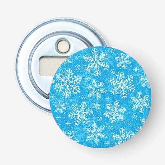 白い雪片パターン 栓抜き (正面)