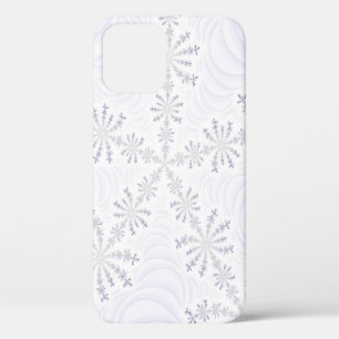 白い雪片フラクタル iPhone 12ケース