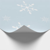 白い雪片|のクリスマスの氷ったパステル調の青 ラッピングペーパー (角)