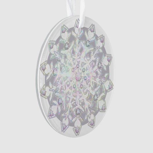 白い雪片 オーナメント (正面)