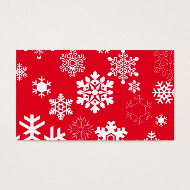 白い雪片 – カスタマイズ可能な背景色 (正面)